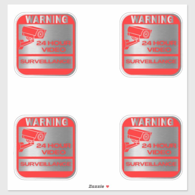 Sticker Signes de surveillance vidéo, avertissement (Feuille)