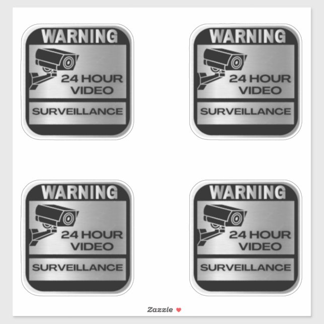 Sticker Signes de surveillance vidéo, avertissement (Feuille)