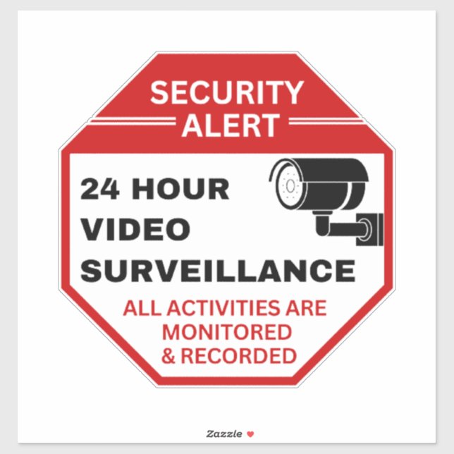 Sticker Signes de surveillance vidéo, Sécurité CCTV des en (Feuille)