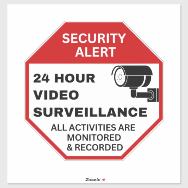 Sticker Signes de surveillance vidéo, Sécurité CCTV des en (Feuille)