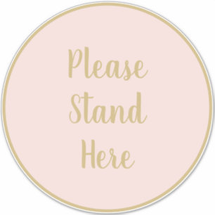 Sticker S'il vous plaît rester ici rose vif parquet de scr