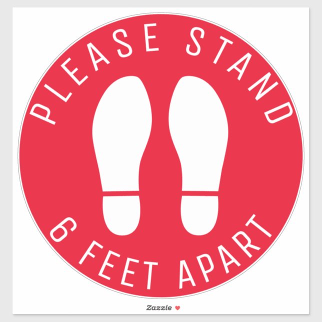 Sticker S'Il Vous Plaît Stationner 6 Pieds À Côté Des Cerc (Feuille)
