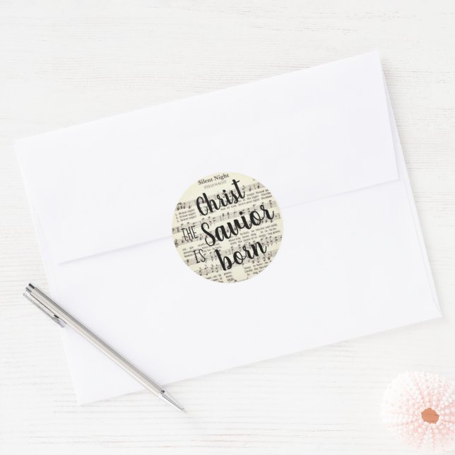 Sticker Silent Night Classic Round (Enveloppe)