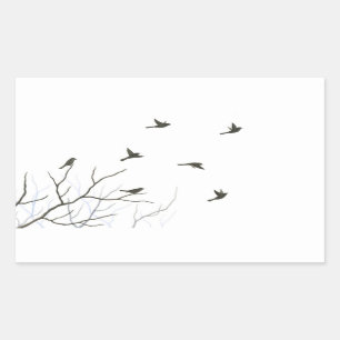 Sticker Silhouette aux oiseaux volants