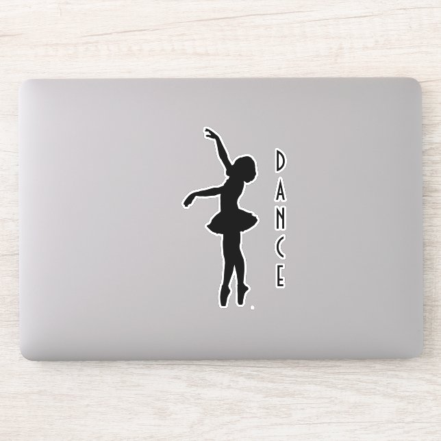 Sticker Silhouette Ballerina Noire Classique (Ordinateur)