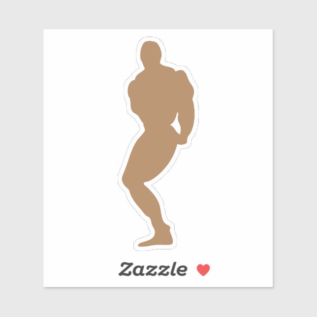 Sticker silhouette bodybuilding 5 musculation pose 1 (Feuille)