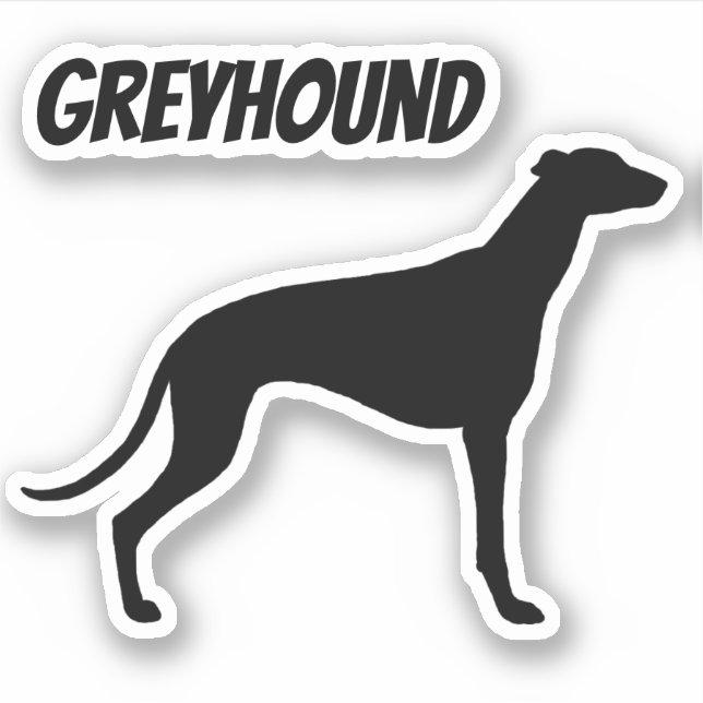 Sticker Silhouette Cool de silhouette de chien gris-hound  (Devant)