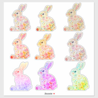 Sticker Silhouette de Bunny Floral
