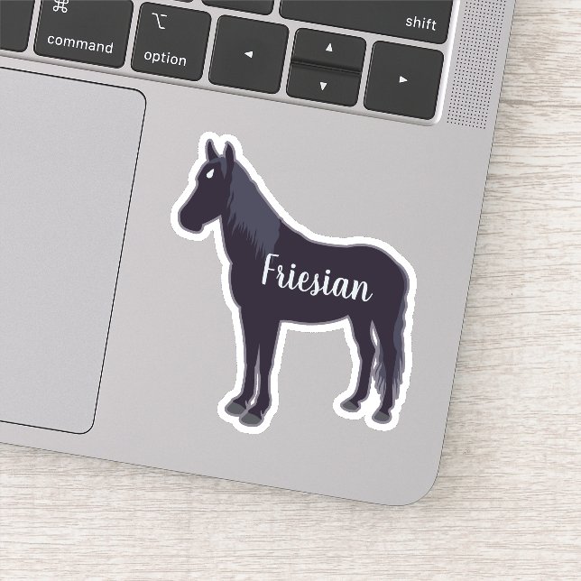 Sticker Silhouette de Cheval Friésien Minimal Personnalisa (Détail)
