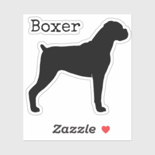 Sticker Silhouette de chien de boxeur avec les oreilles