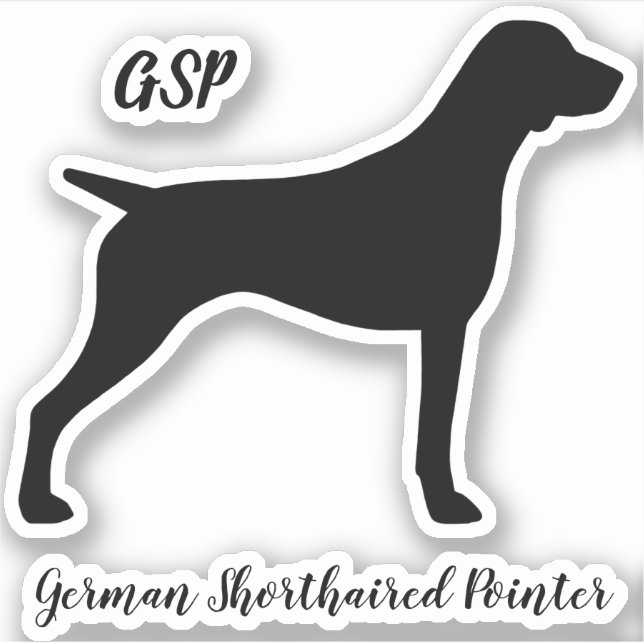 Sticker Silhouette de chien pointeur germanique GSP (Devant)
