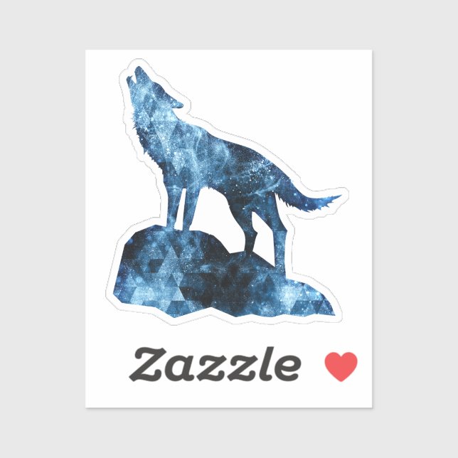 Sticker Silhouette de fumée brillante bleue hurlante (Feuille)