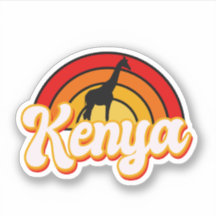 Silhouette de la Giraffe du Kenya Rétro