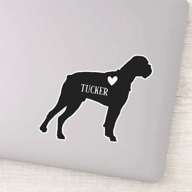 Sticker Silhouette de race de boîte Nom personnalisé (Détail)