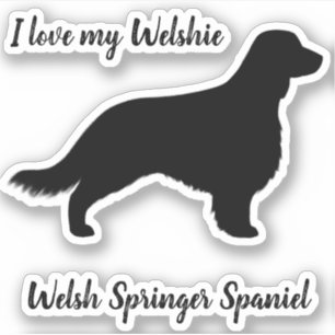 Sticker Silhouette de springer spaniel de Gallois avec la