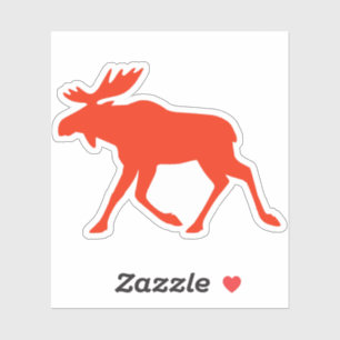 Sticker Silhouette d'orignal rouge