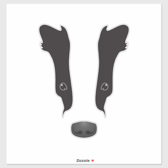 Sticker Silhouette du visage du Badger (Feuille)