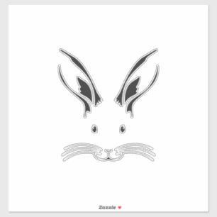Sticker Silhouette face au lapin