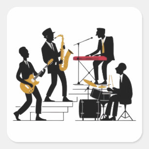 Sticker Silhouette Music Band