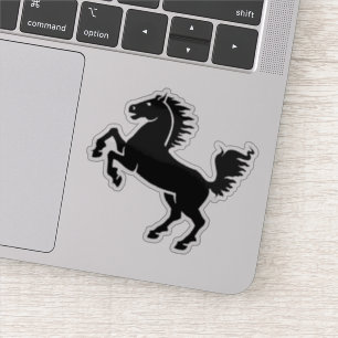 Sticker Silhouette Noir et Blanc Élevage d'étalons