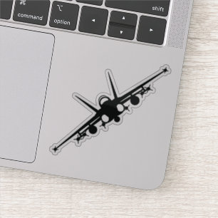 Sticker Silhouette noire de vue de face de F/A-18C
