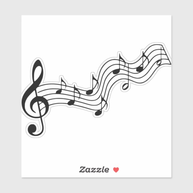 Sticker silhouette-note-musicale-clef-basse (Feuille)
