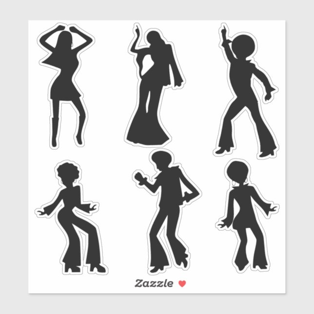 Sticker Silhouettes Danseuses Disco (Feuille)