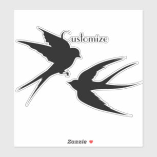 Sticker Silhouettes d'oiseaux hirondelles Thunder_Cove