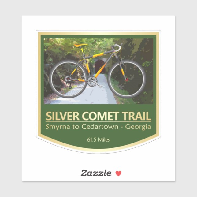 Sticker Silver Comet Trail (vélo2) (Feuille)
