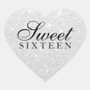 Sticker - Silver Glitter Fab Sweet 16
