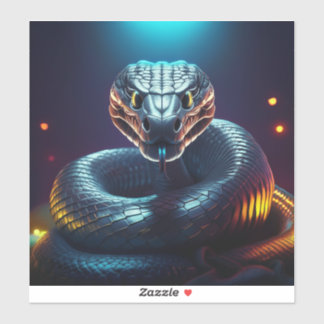 Sticker Silver Viper Snake Tongue Flicking