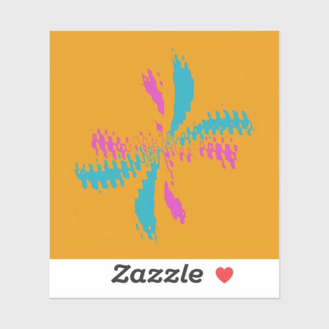Sticker Simple Abstrait Papillon Motif Messy Vol (Feuille)