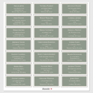 Sticker Simple Boho Sage Green Mariage Adresse d'hôte