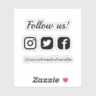Sticker Simple Clean Suivez-nous Social Media Icônes