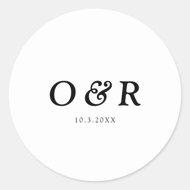 Sticker simple d'invitation Monogramme (Devant)