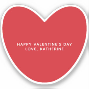 Sticker Simple mignon coeur rouge personnalisé Saint Valen