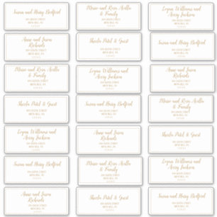 Sticker Simple Minimalist Gold Frame Adresse du client