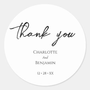 Sticker simple minimaliste en Merci rond Mariage