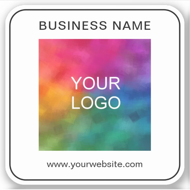 Sticker Simple Modèle Votre Nom D'Entreprise Texte Logo Ic (Devant)