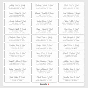 Sticker Simple Modern Chic Mariage Nom d'hôte Adresse