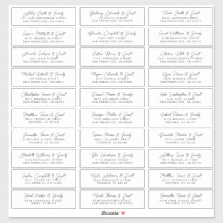 Sticker Simple Modern Chic Mariage Nom d'hôte Adresse