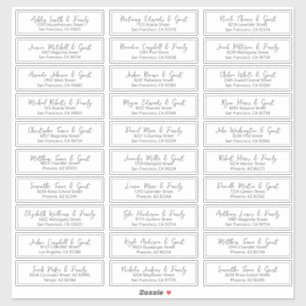 Sticker Simple Modern Script Mariage Nom d'hôte Adresse