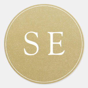 Sticker simple Monogram Gold Faire-part de mariage