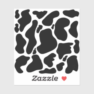 Sticker Simple noir et blanc Gros taches de vache Poster d