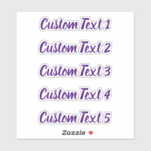 Sticker Simple Royal Purple Script 5 lignes de texte