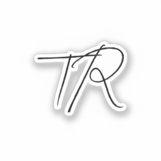 Sticker Simple typographic custom initials minimalist