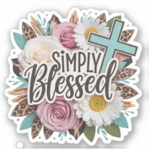 Sticker Simplement Bénis Floral Chrétien