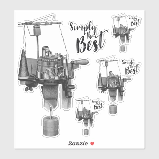 Sticker Simplement la meilleure machine de Tricot circulai (Feuille)