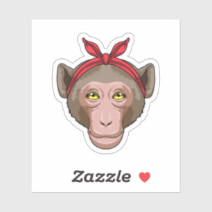 Sticker Singe avec Bandana