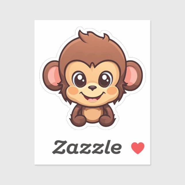 Sticker Singe caricaturale (Feuille)